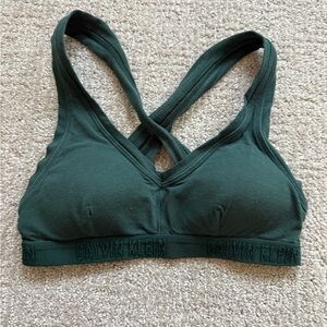 Calvin Klein Deep Green Cross-Back Bralette